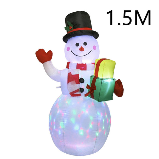 5ft Inflatable Snowman with Gift Box & Color-Changing LED Lights – Outdoor Christmas Yard Decoration