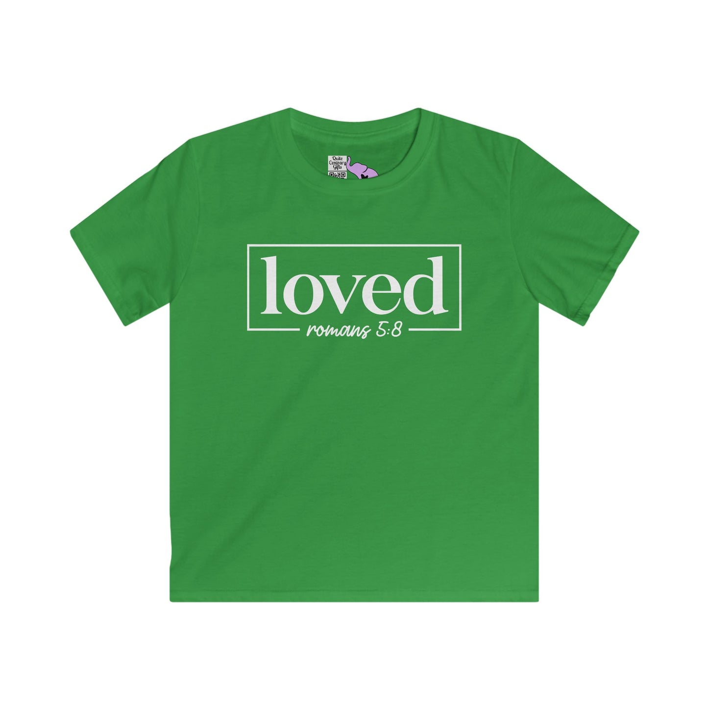 Loved Romans 5:8 Youth Softstyle Tee