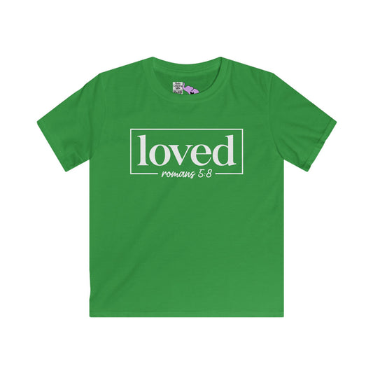 Loved Romans 5:8 Youth Softstyle Tee
