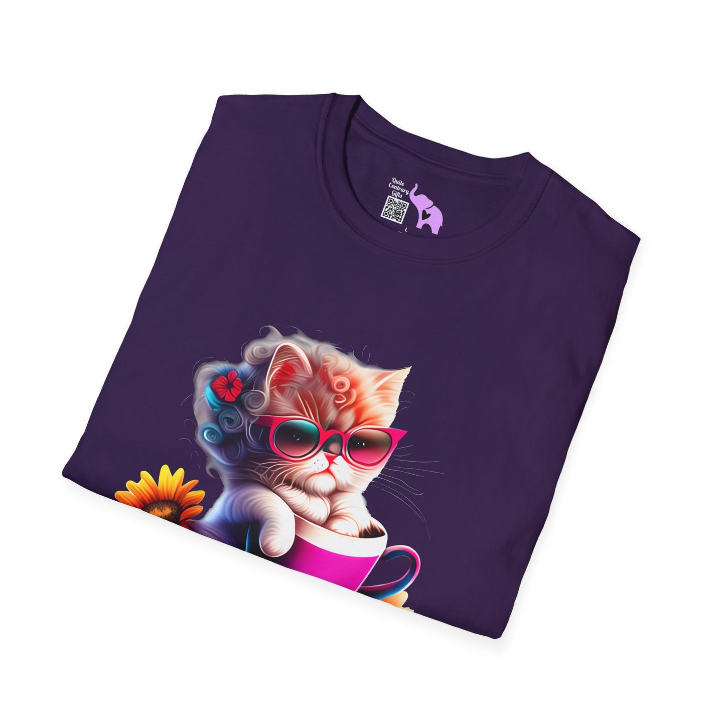 Cool Sunflower Kitten 3 Adult T-shirt