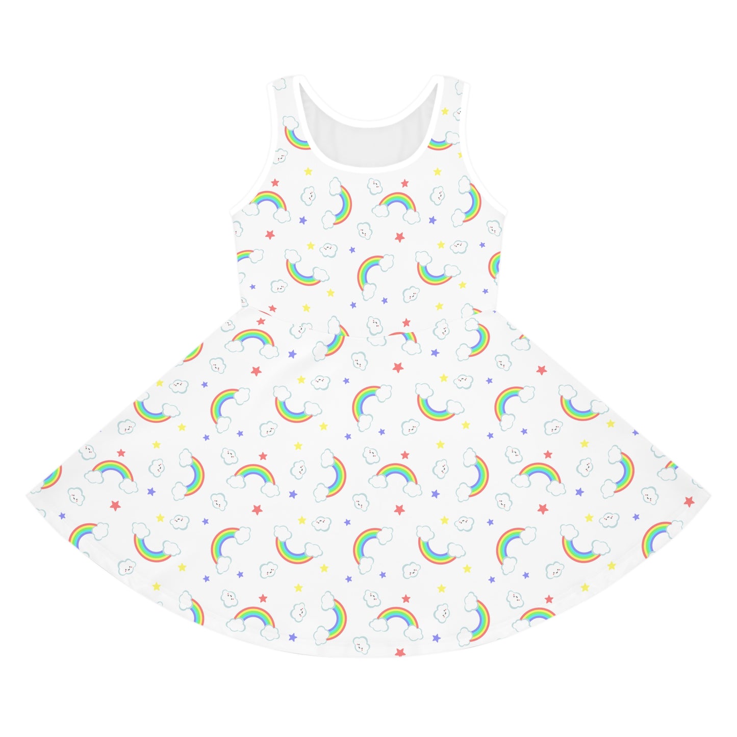 Rainbow Smiles & Stars Girls' Sleeveless Sundress