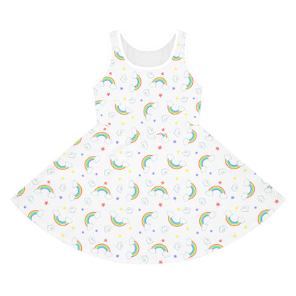 Rainbow Smiles & Stars Girls' Sleeveless Sundress