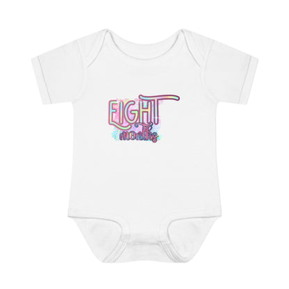 Pastel Wild One Milestone Baby Bodysuit-Eight Months