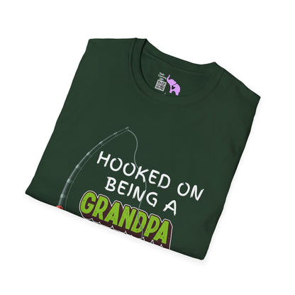 Hooked On Being A Grandpa Adult T-shirt