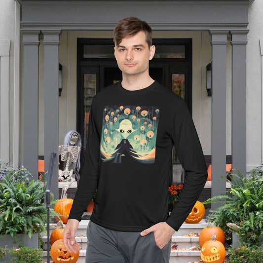 Creepy Ghost 10 Adult Long Sleeve Tee