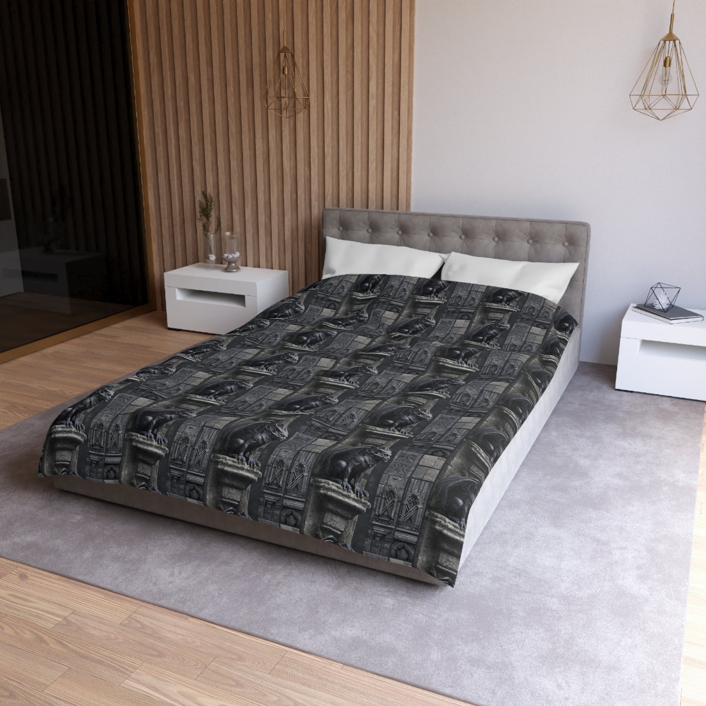 Gargoyle Vigil Microfiber Duvet Cover