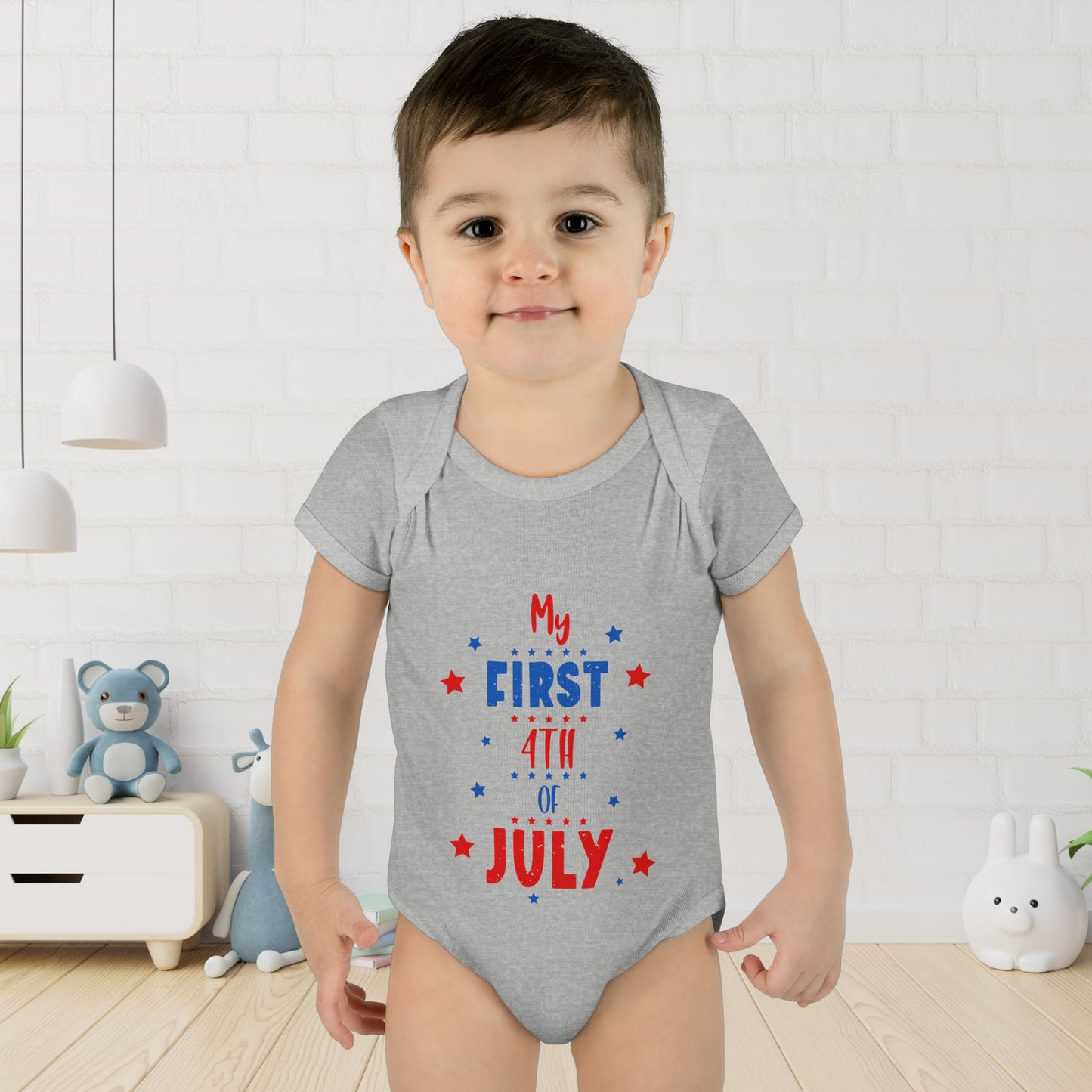 My First 4th of July Baby Rib Bodysuit