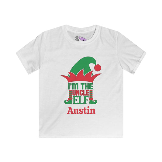 I'm The Uncle Elf Personalized Youth Softstyle Tee