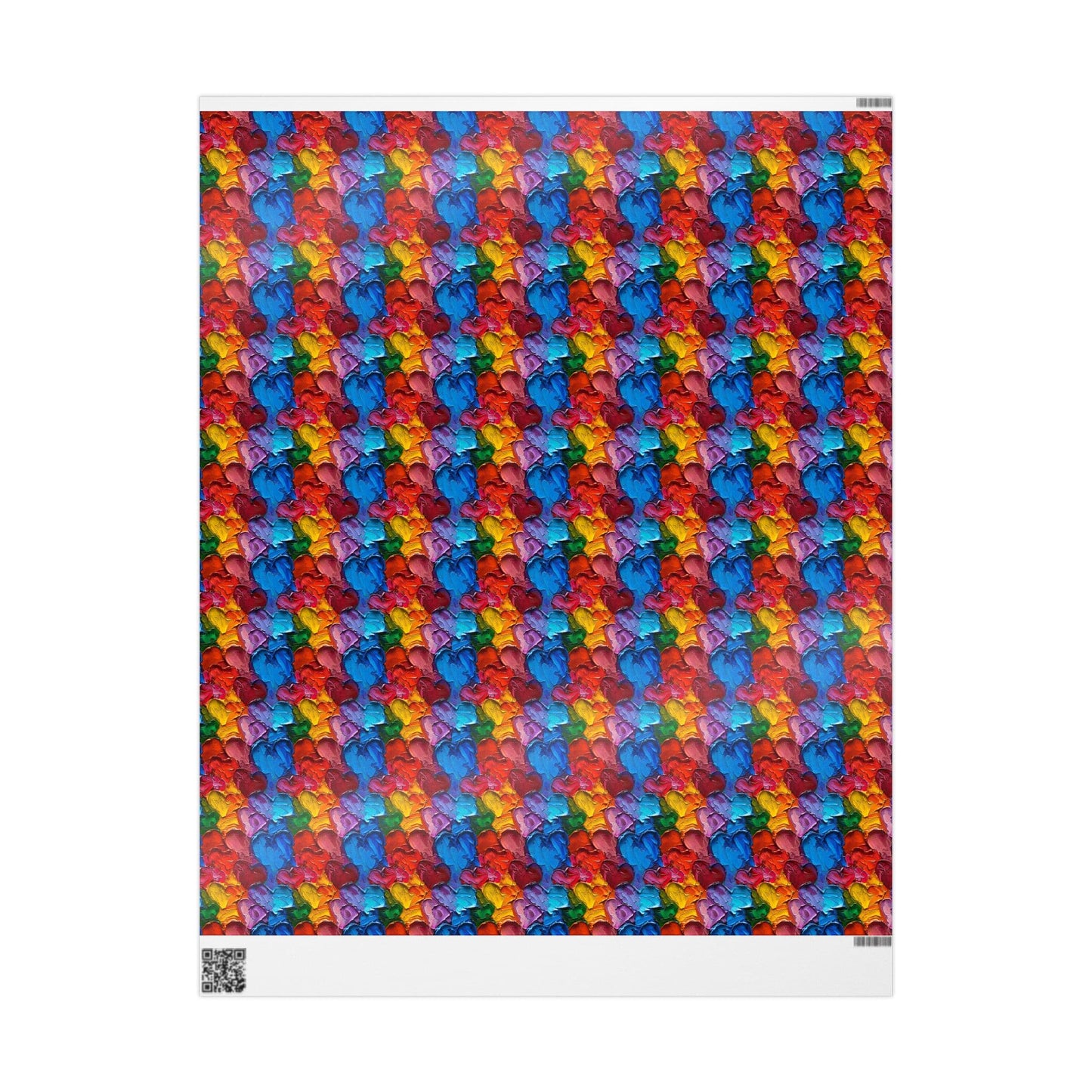 Palette Knife Hearts Wrapping Paper