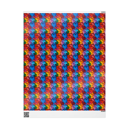 Palette Knife Hearts Wrapping Paper