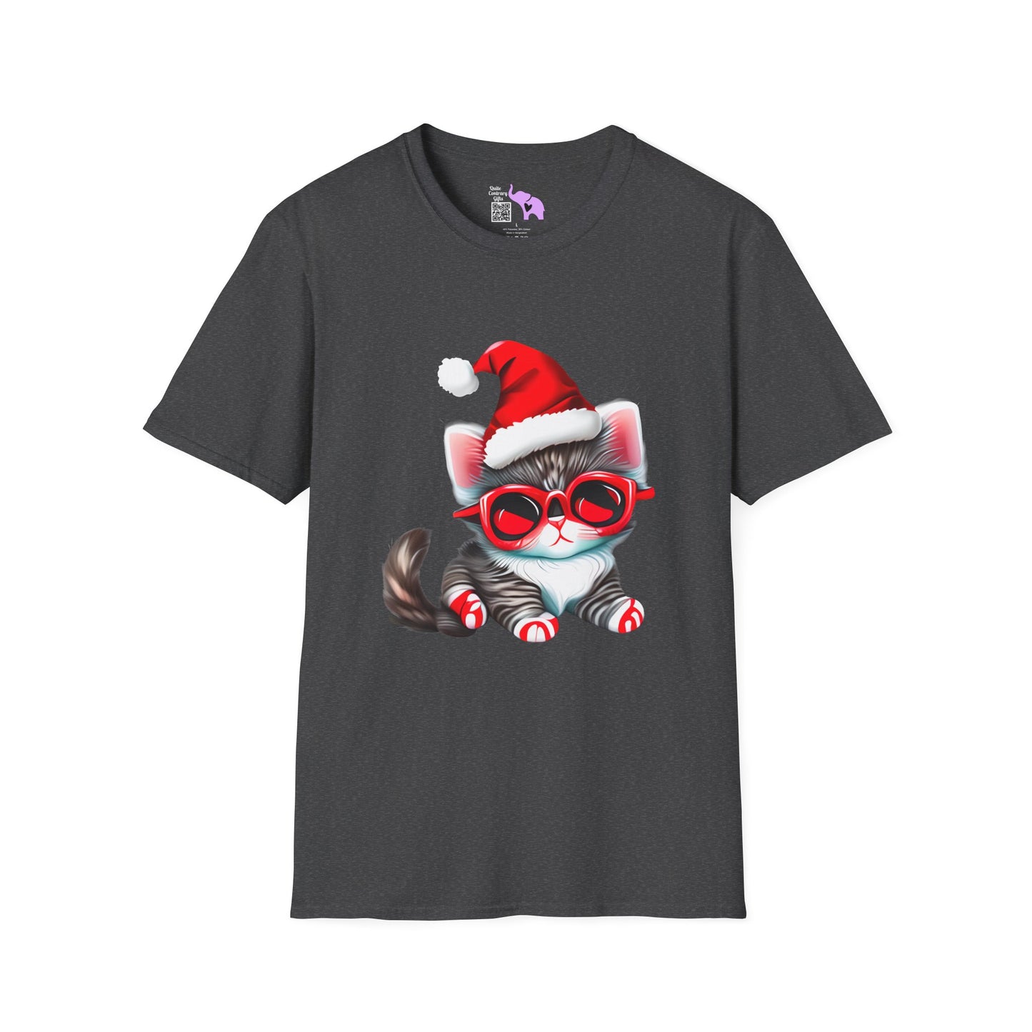 Santa Kitten Adult T-shirt