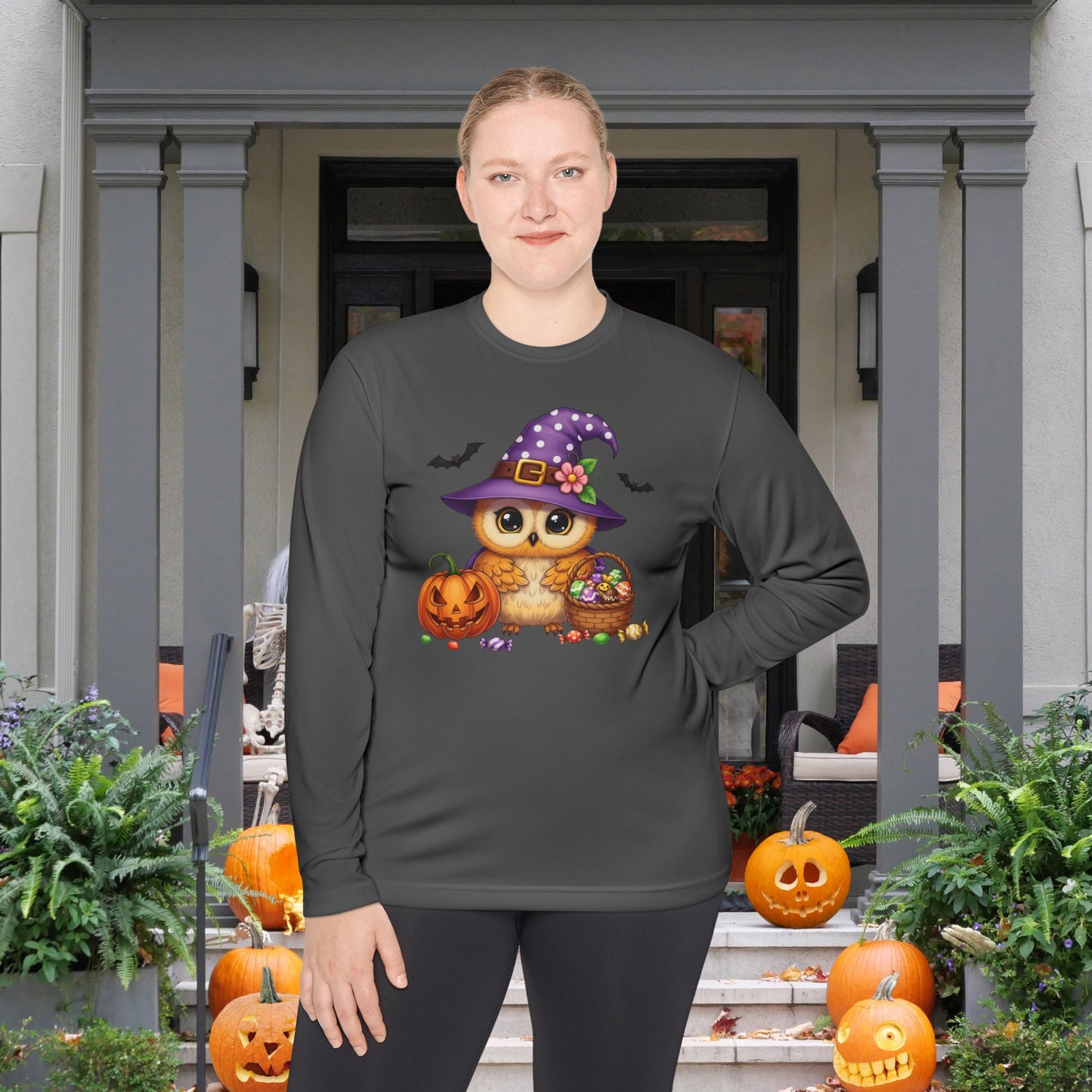 Witchy Owl Adult Long Sleeve Tee
