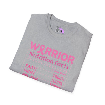 Breast Cancer Warrior Nutrition Facts Adult T-shirt