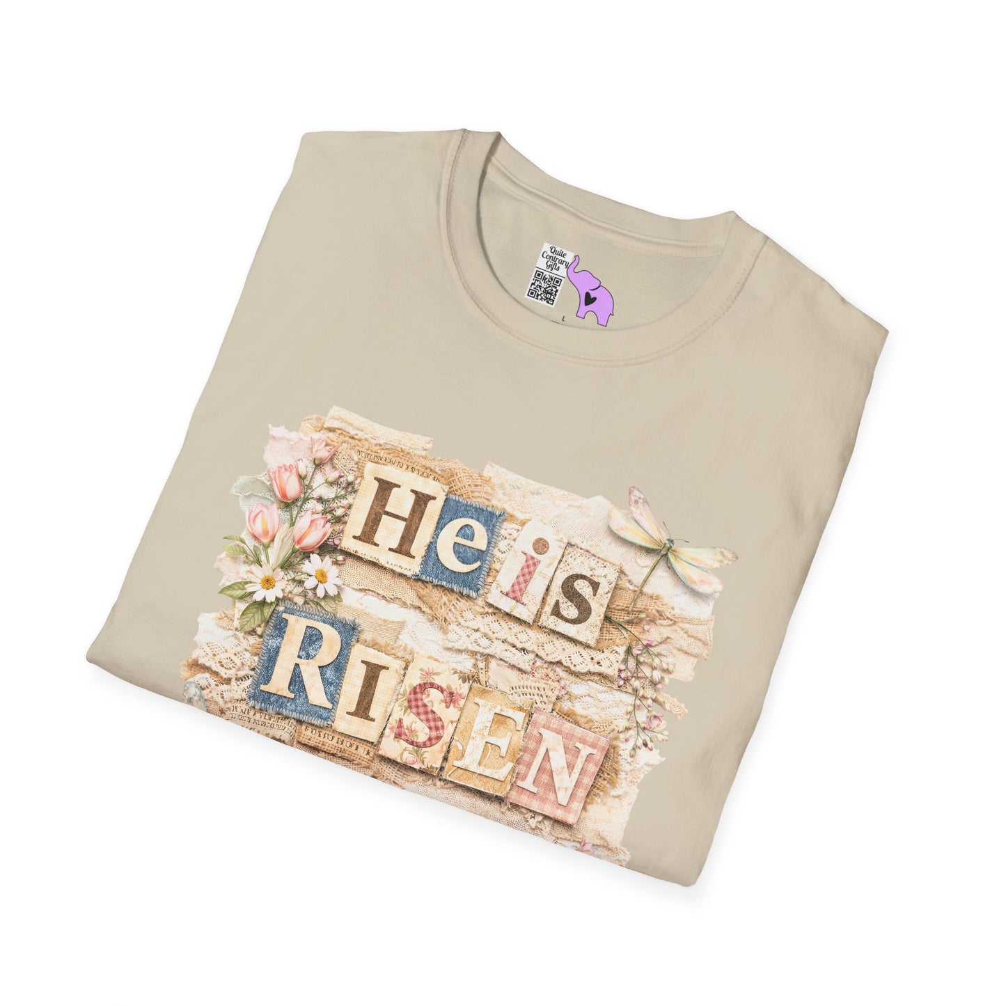 He Is Risen (Lace Collage) Adult T-shirt