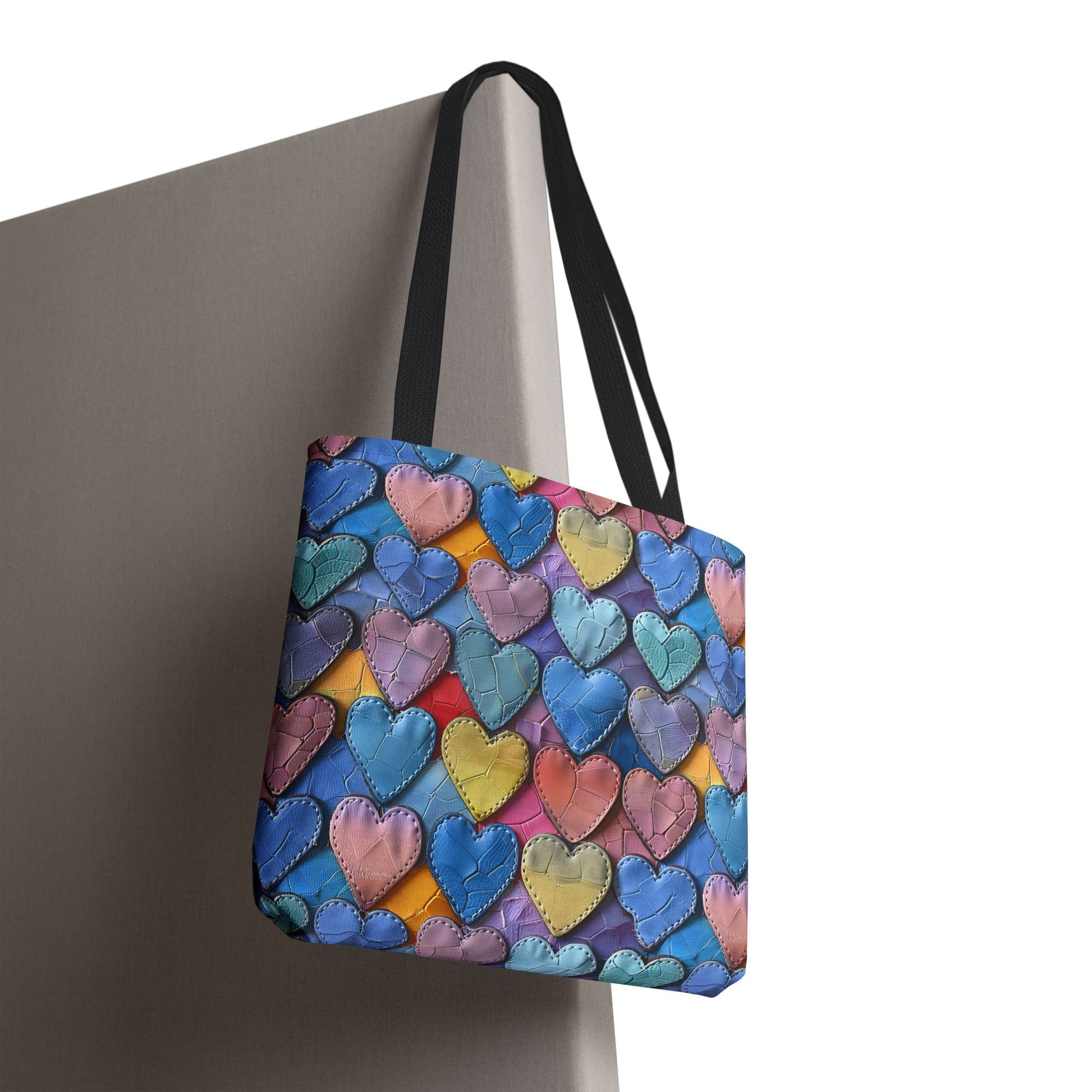 Color Pop Leather Hearts Canvas Tote Bag