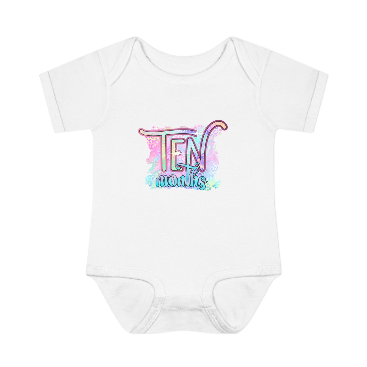 Pastel Wild One Milestone Baby Bodysuit-Ten Months