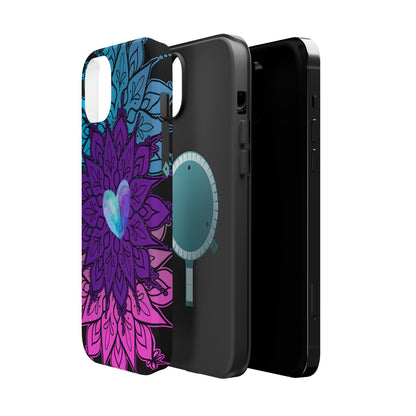 Colorful Mandala w/Heart MagSafe® Compatible Tough Case for iPhone