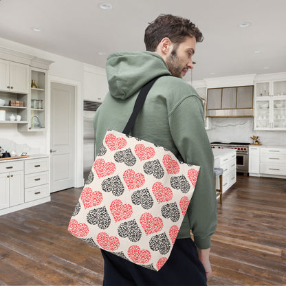 Rustic Hearts Canvas Tote Bag