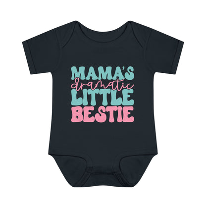 Mama's Dramatic Little Bestie Baby Rib Bodysuit
