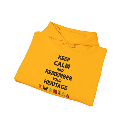 Keep Calm and Remember Your Heritage Kwanzaa Adult Heavy Blend™ Hoodie