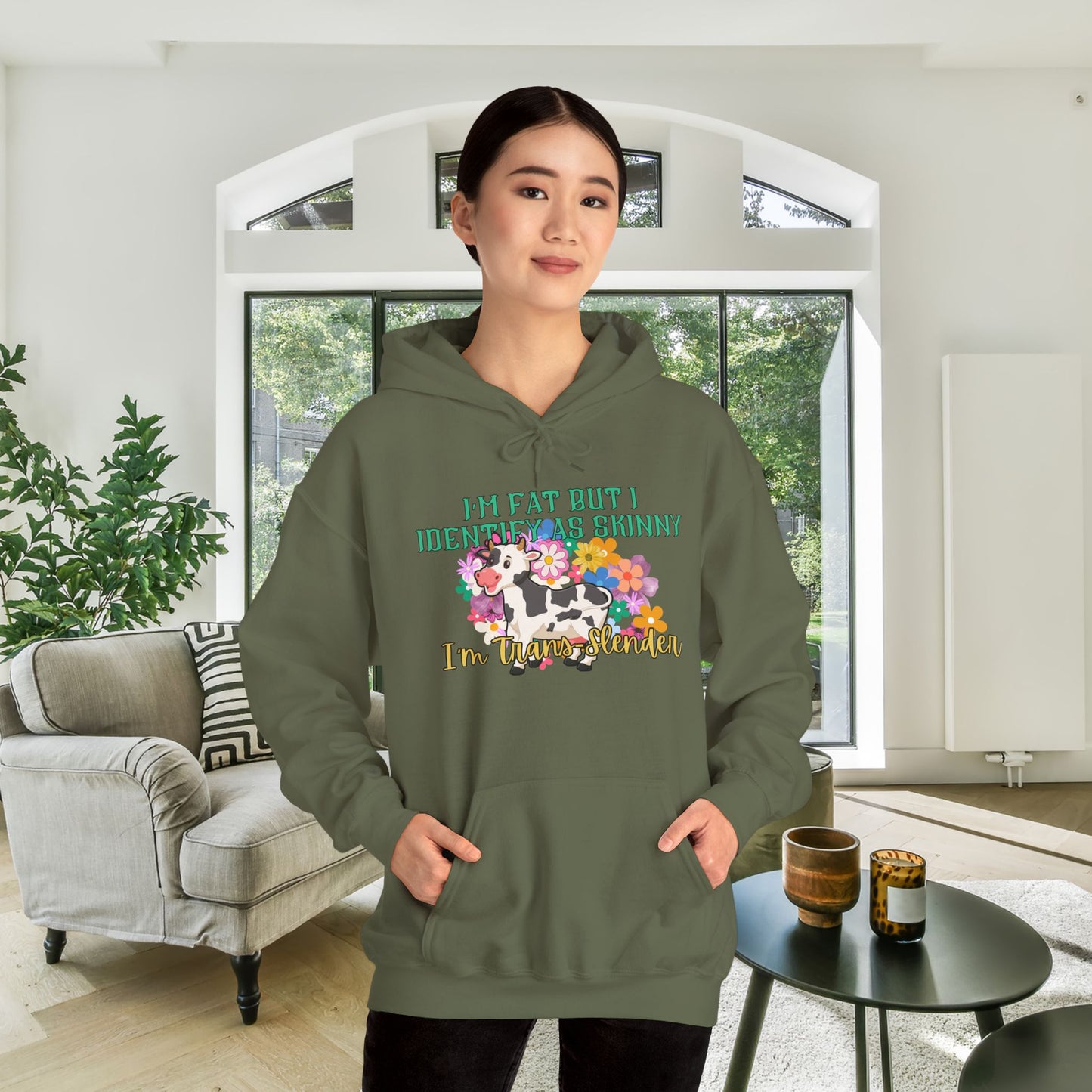 I'm Fat But I Identify as Skinny; I'm Trans-slender Heavy Blend™ Hooded Sweatshirt