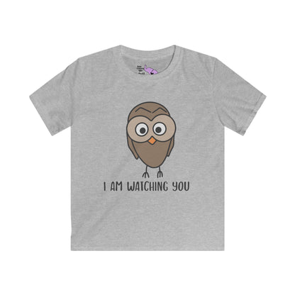 I Am Watching You (Owl) Kids Softstyle Tee