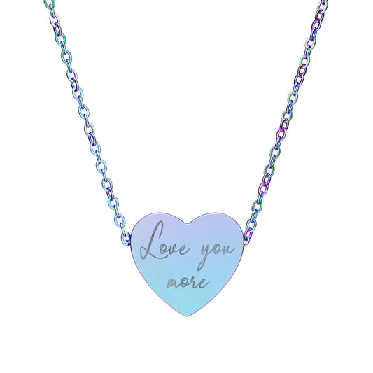 'Love You More' Engraved Heart Necklace
