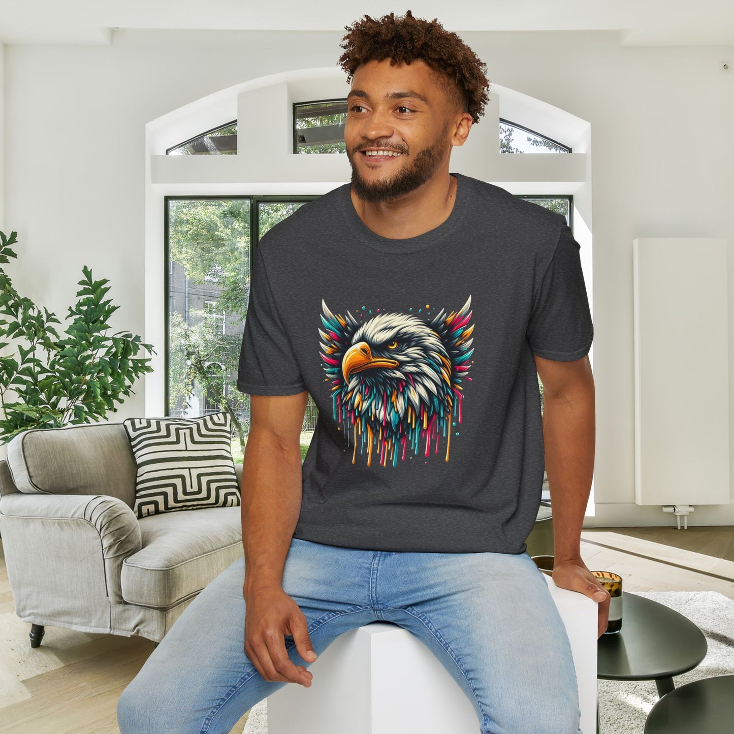 Colorful Bald Eagle Adult T-shirt
