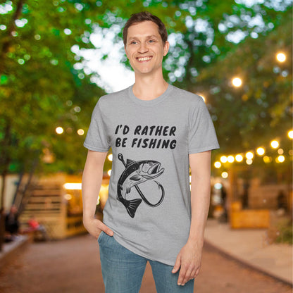 I'd Rather Be Fishing Adult T-shirt