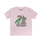 Just A Girl Who Loves Dinosaurs Kids Softstyle Tee