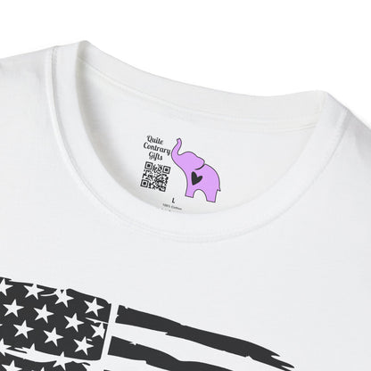 Thin Blue Line American Flag Adult T-shirt