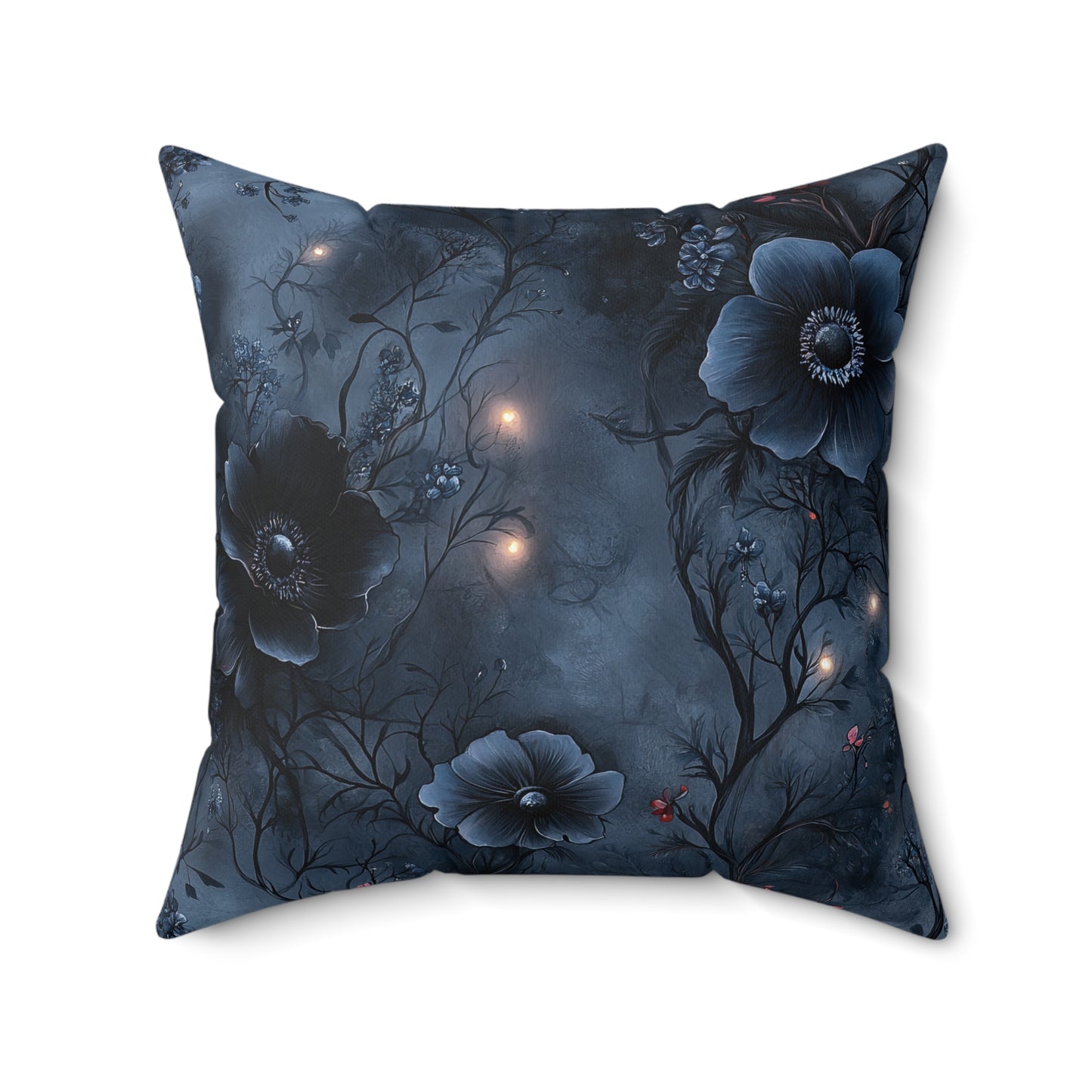 Black Roses & Vines Throw Pillow