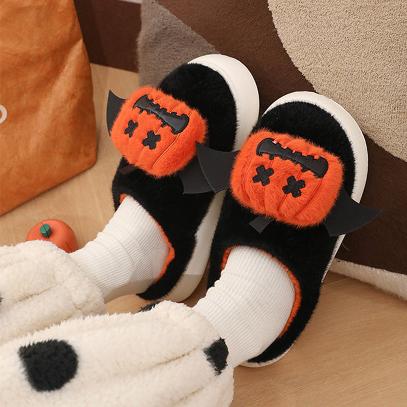 Halloween Pumpkin Slippers W/Small Wings