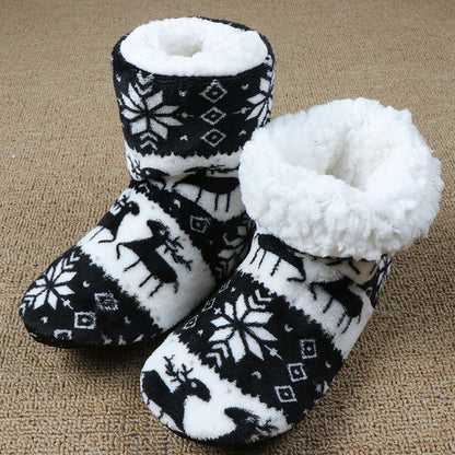 Thick Wool Christmas House Slippers