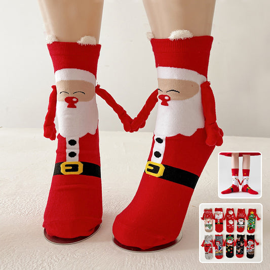 Adorable Christmas Magnetic Hand Holding Socks