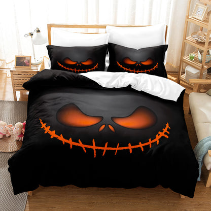 Halloween Duvet Cover Bedding Set – Spooky Printed Quilt Cover with Sheet & Pillowcases