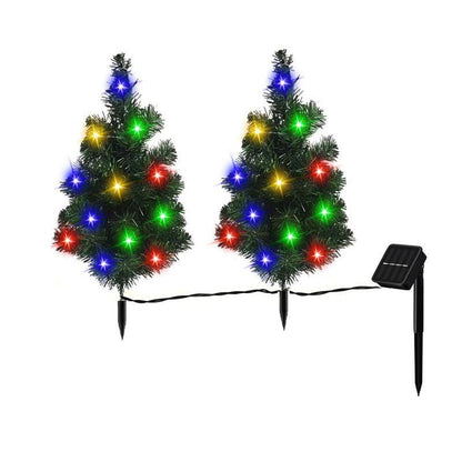 Multicolor LED Solar Christmas Trees – Pack of 2, 4, or 6