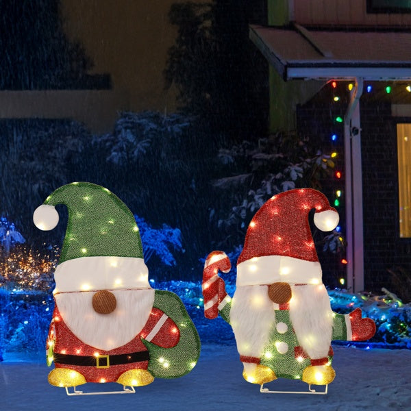 Festive Gnome Glow Christmas Lights Display
