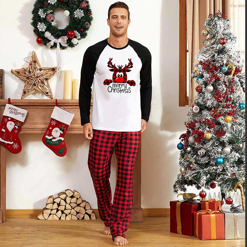 Merry Plaid Reindeer Family Pajamas