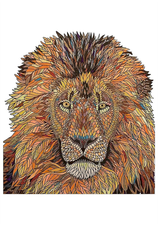 Majestic Lion Spirit Wooden Puzzle Collection