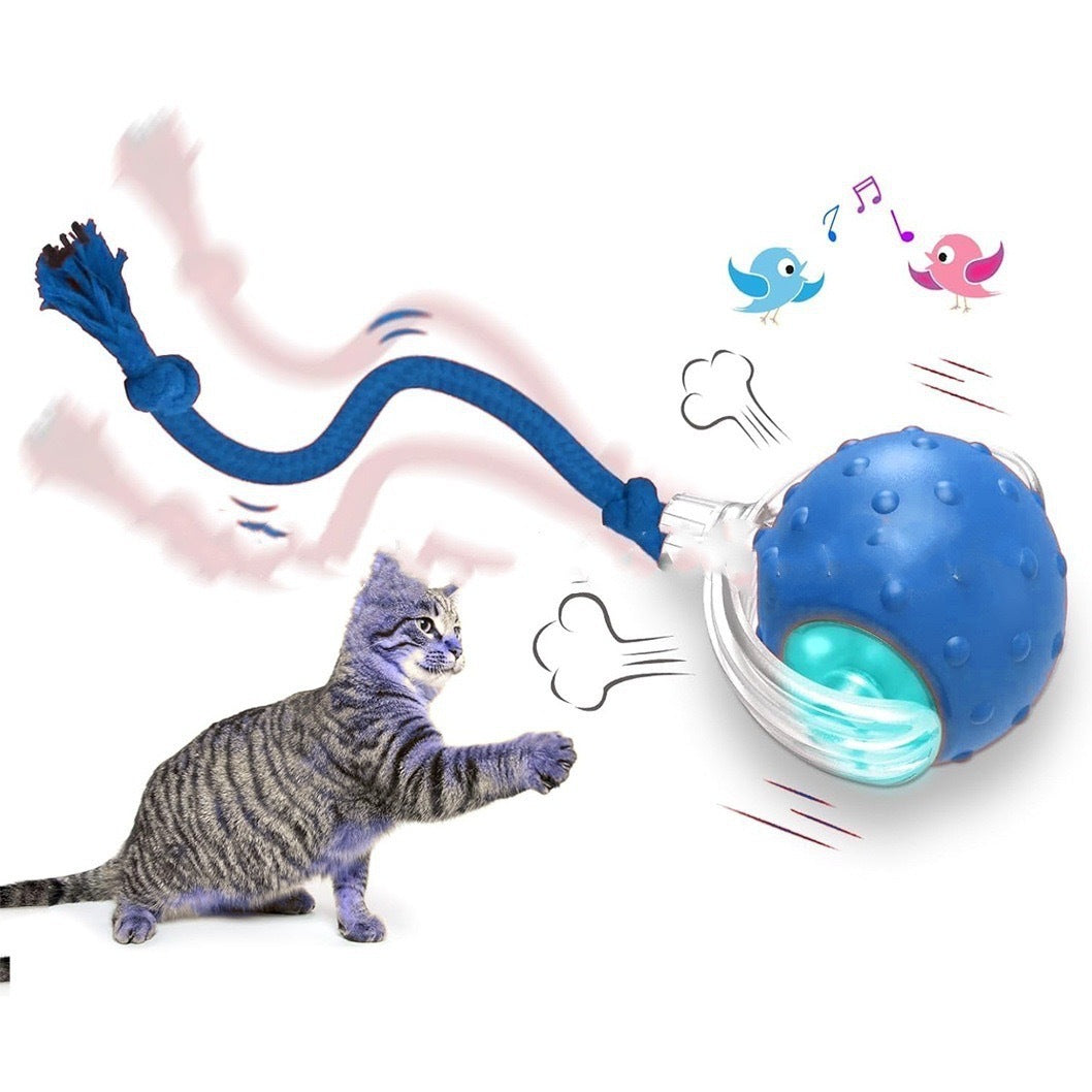 Interactive Smart Rolling Cat Ball Toy with Replaceable Tail