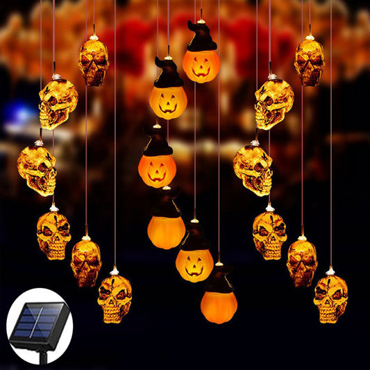Halloween Skull Solar Powered LED Light Wind Chimes