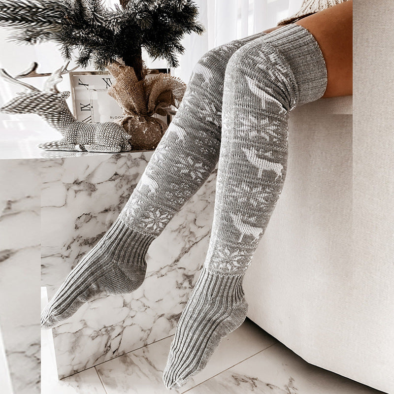 Warm Christmas Knitted Long Socks