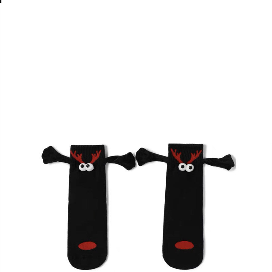 Magnetic Hand-Holding Christmas Socks