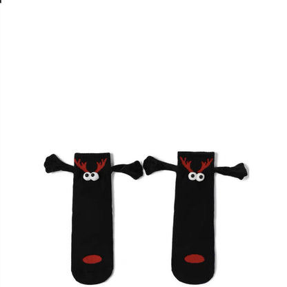 Magnetic Hand-Holding Christmas Socks