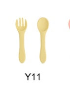 Soft Silicone Food Grade Kids Spoon & Fork Set