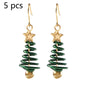 Spiral Christmas Tree Star Earrings