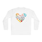 Teacher Supply Heart Adult Long Sleeve Tee