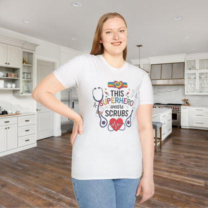This Superhero Wears Scrubs Adult T-shirt