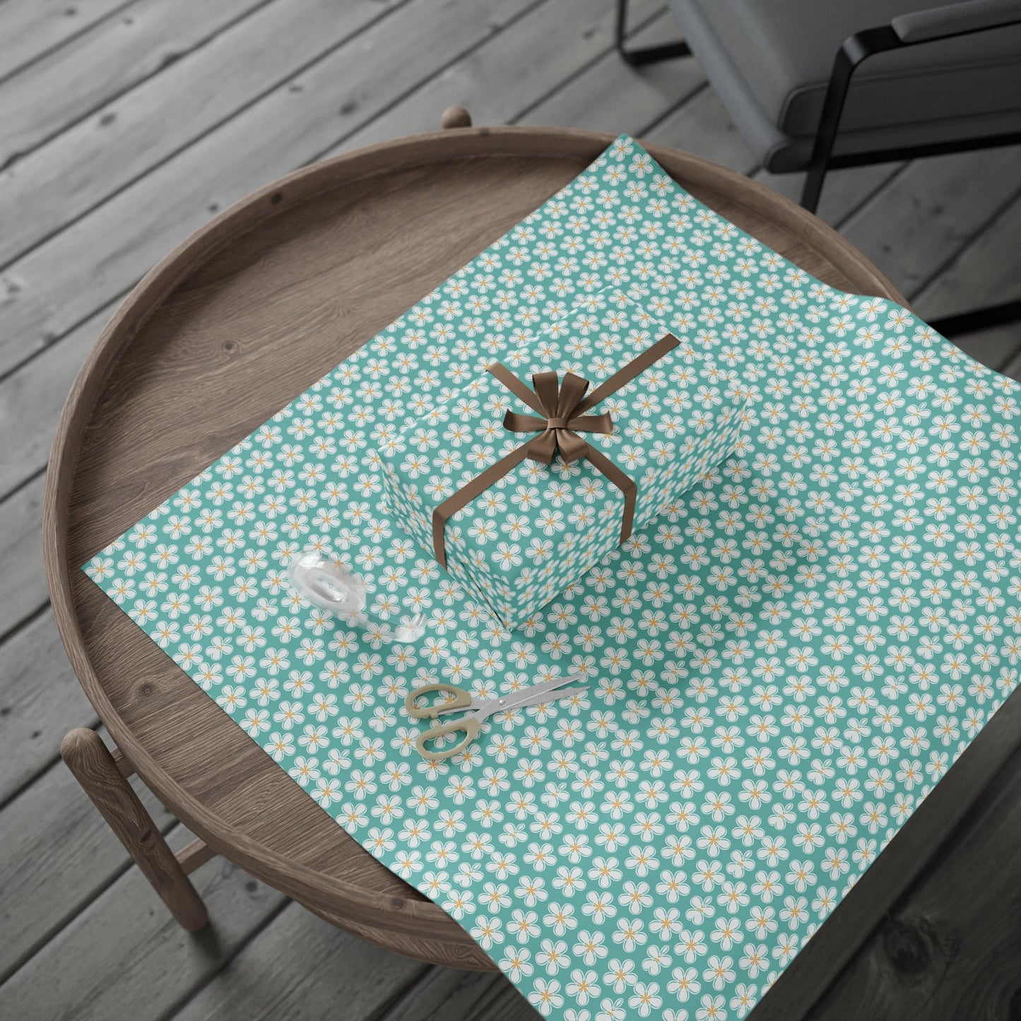Tealberry Blooms Wrapping Paper